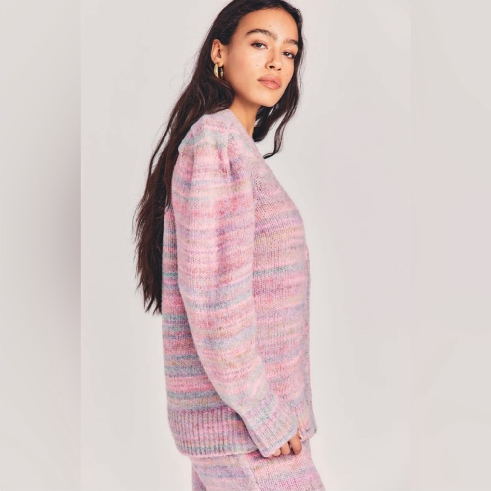 Love Shack Fancy - Wilford Boyfriend Cardigan in Pink Cloud - Picture 5 of 14